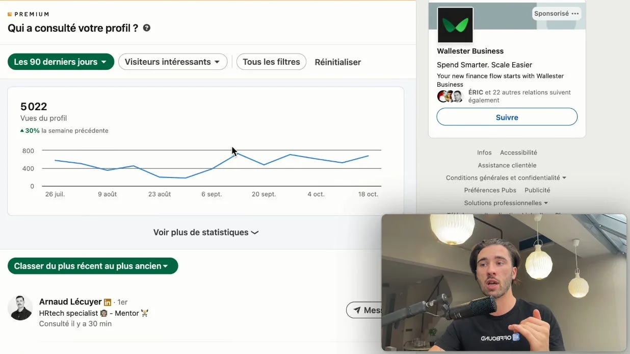 Qui a consulté votre profil LinkedIn - Leads entrants