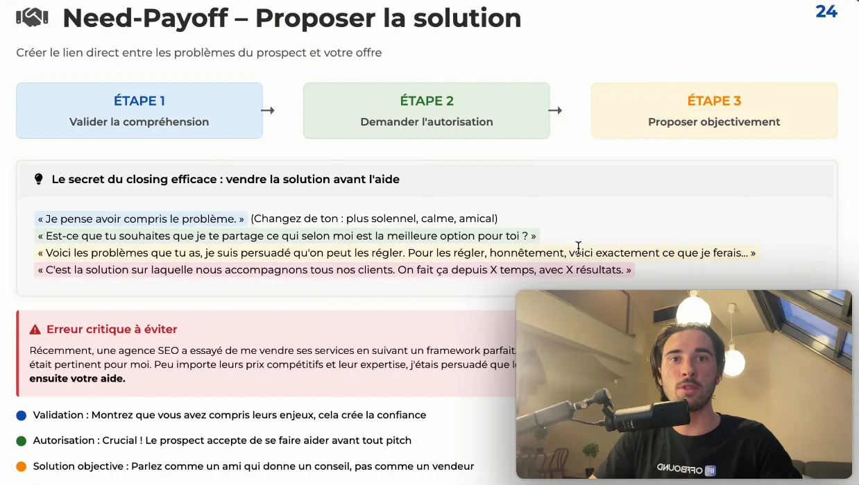 Need-Payoff - Proposer la solution