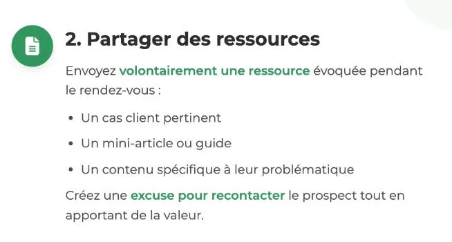 Partager des ressources après le rendez-vous