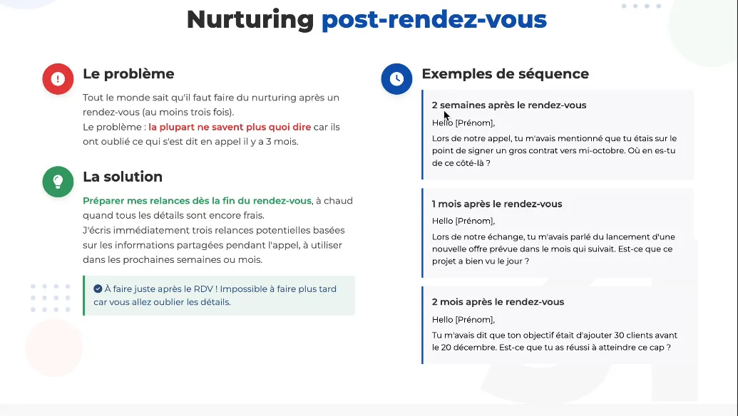 Nurturing post-rendez-vous - Séquence complète