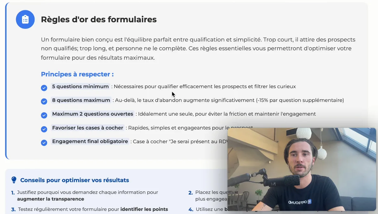 Règles d'or des formulaires de qualification
