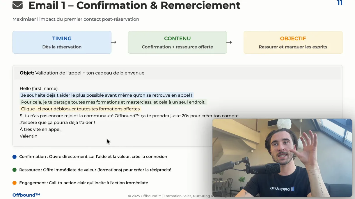 Email 1 - Confirmation et Remerciement