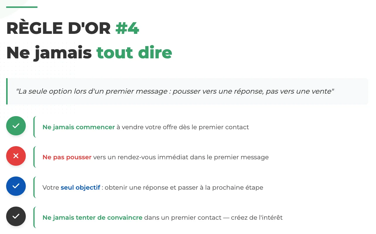 Règle #4 : Ne jamais tout dire