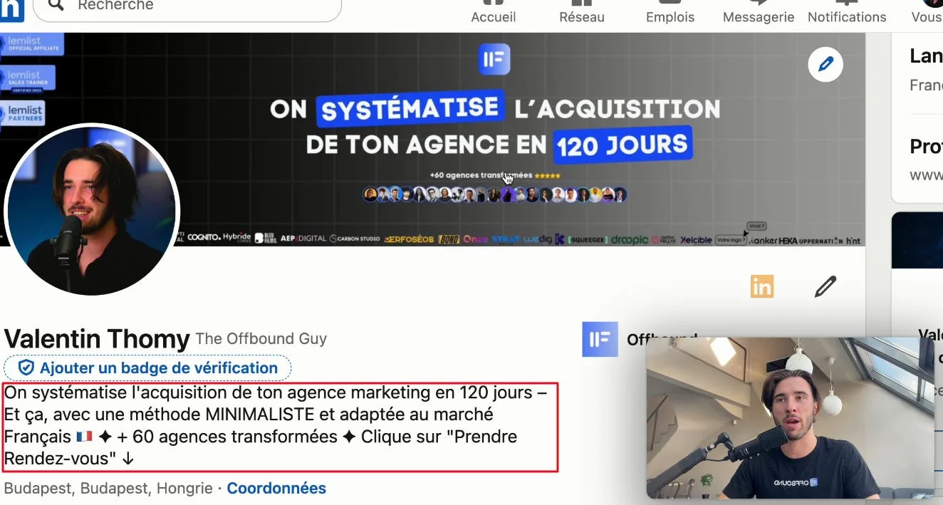 Le titre LinkedIn encadré - élément clé de conversion
