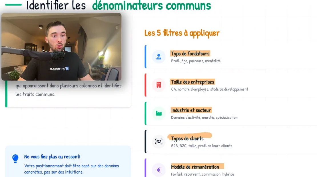 Les 5 filtres à appliquer pour identifier les dénominateurs communs