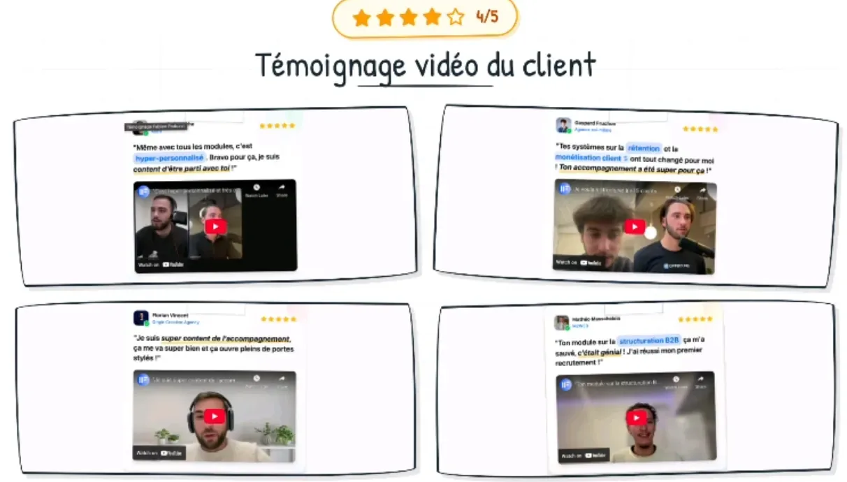 Niveau 4/5 — Témoignage vidéo du client