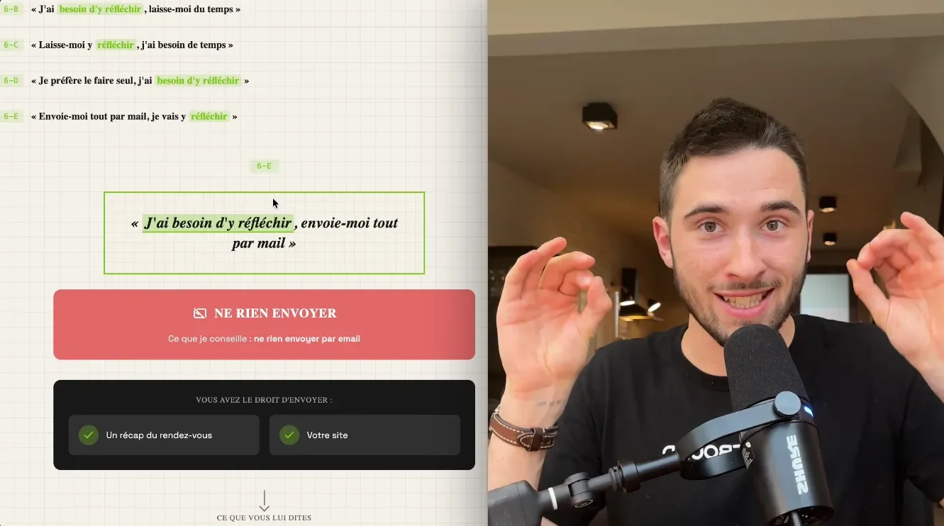 Objection envoie-moi tout par mail : ne rien envoyer