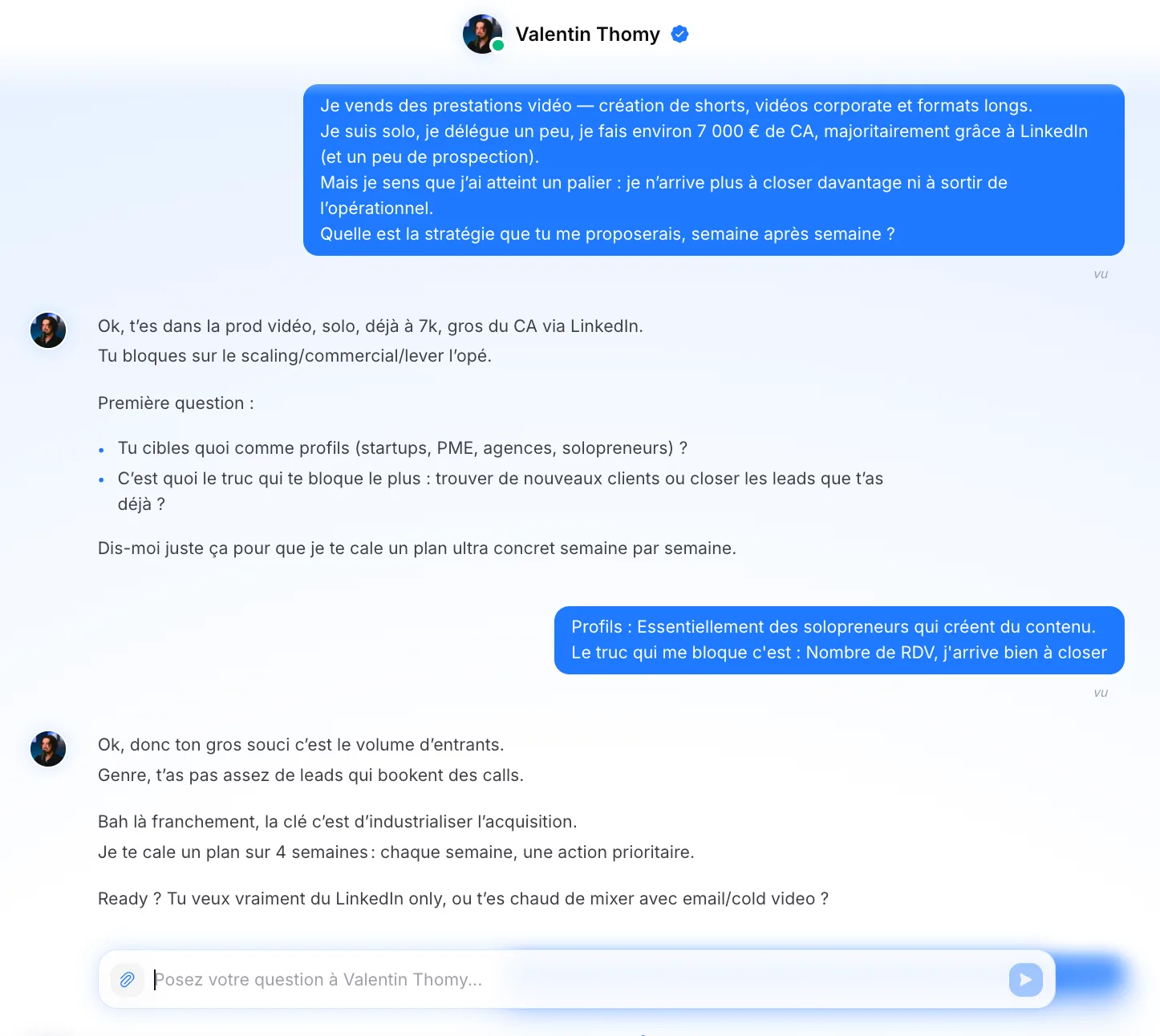 Exemple de conversation avec le copilote IA - Analyse de situation