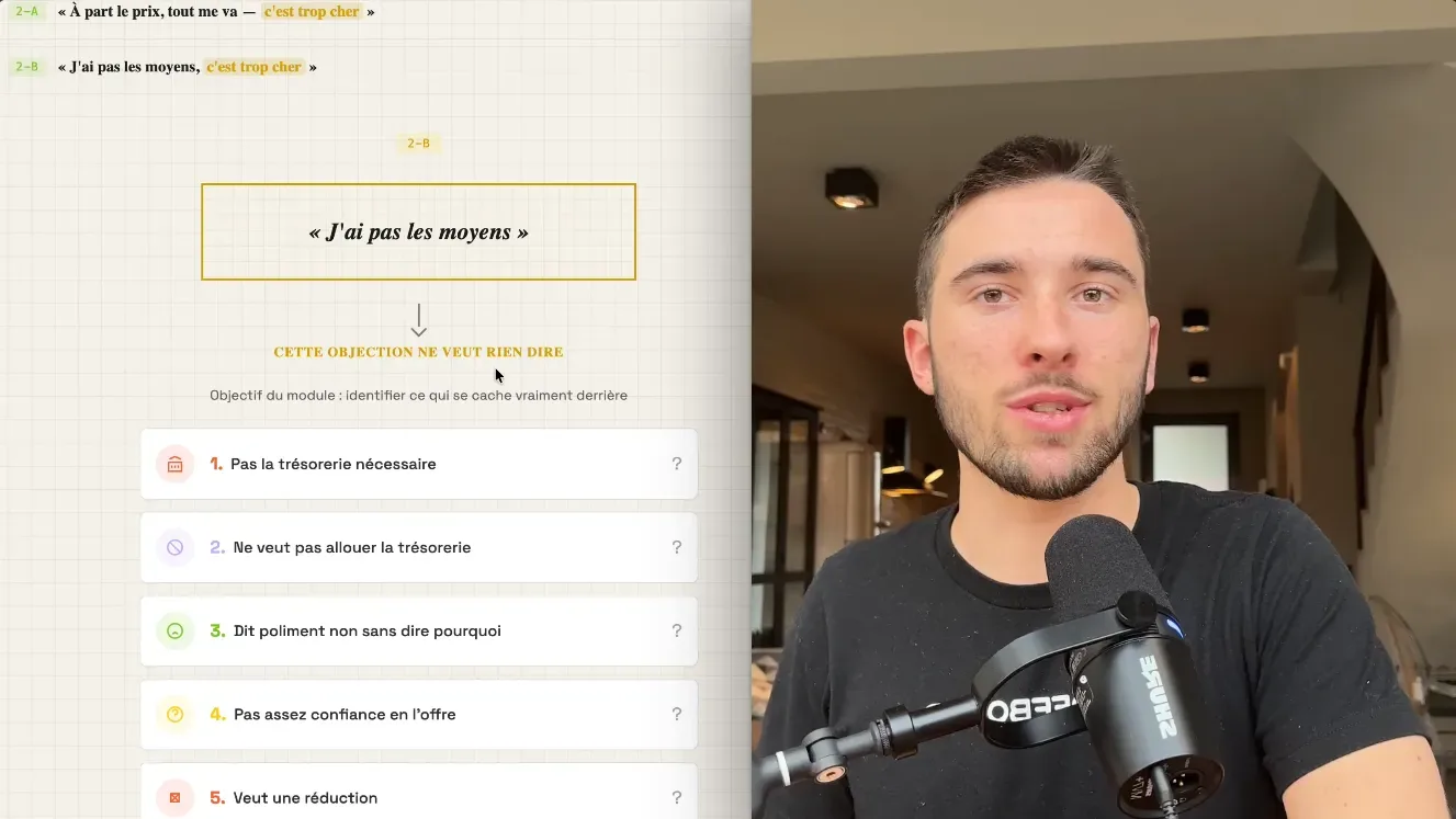 Cas N°1 : « j'ai pas les moyens » — identifier ce qui se cache vraiment derrière cette objection