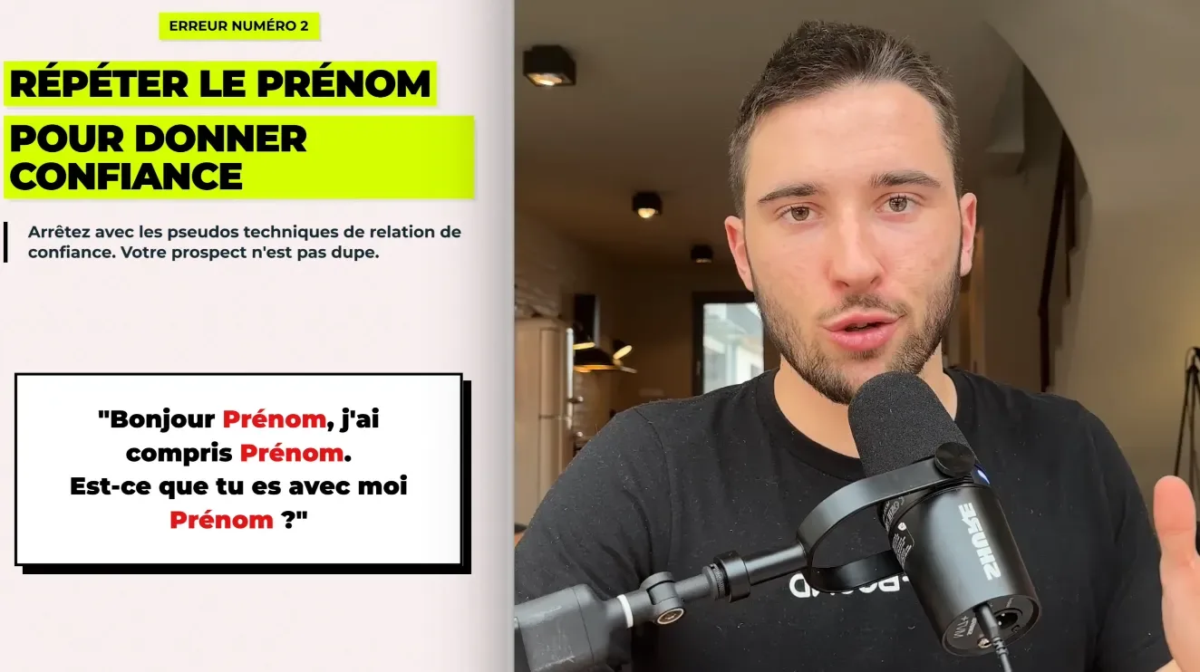 Erreur n°2 : Répéter le prénom pour donner confiance - psychologie de comptoir