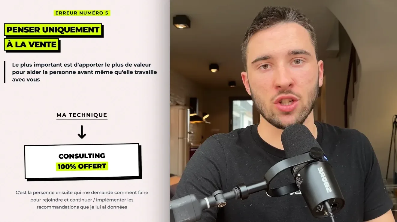 Erreur n°5 : Penser uniquement à la vente - consulting 100% offert
