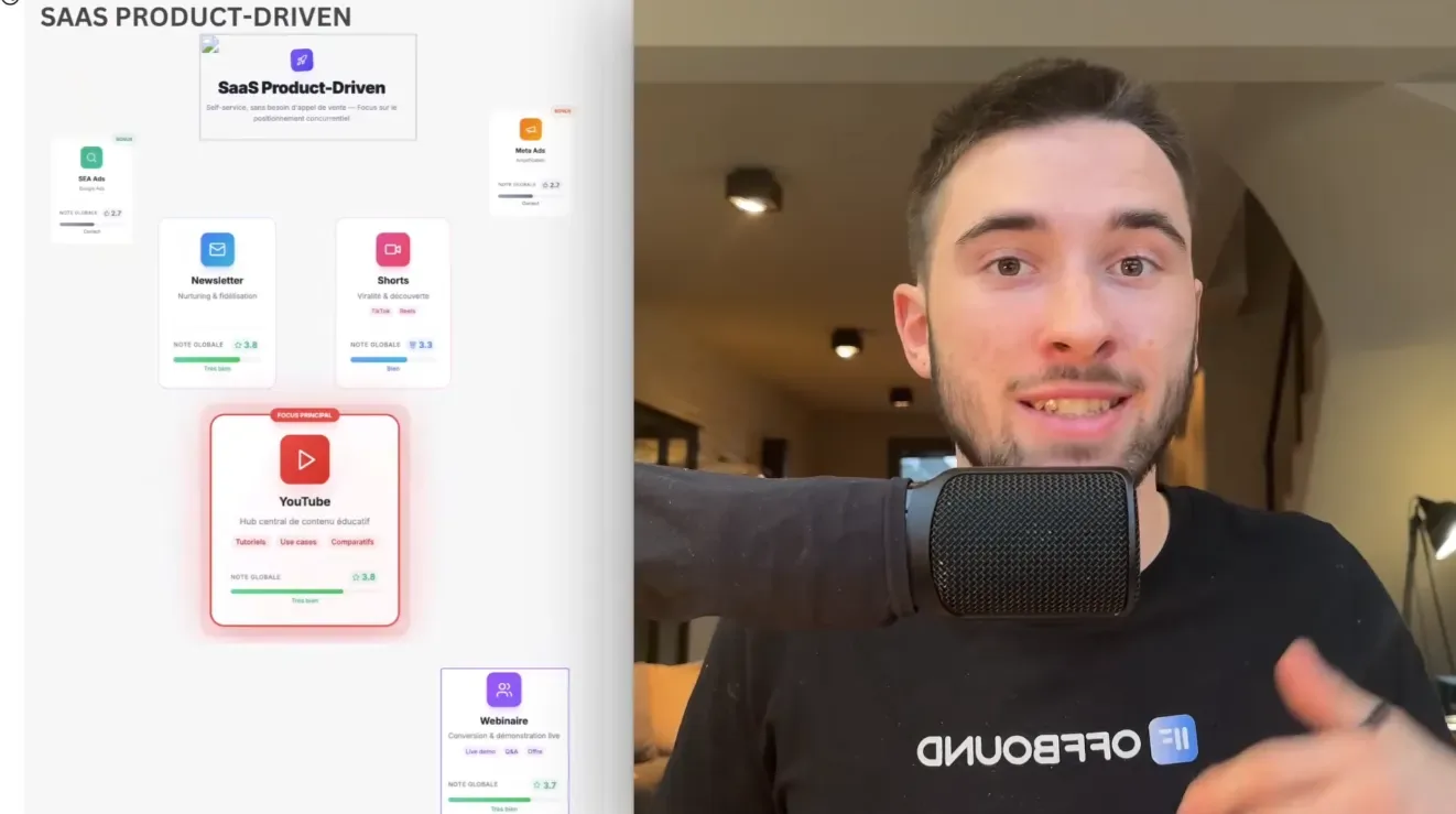 Stratégie SaaS Product-Driven avec YouTube comme canal principal