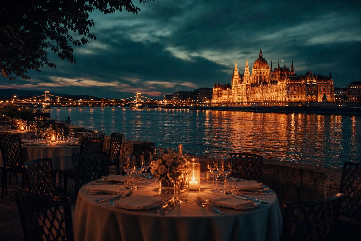 Dîner sur les berges du Danube à Budapest